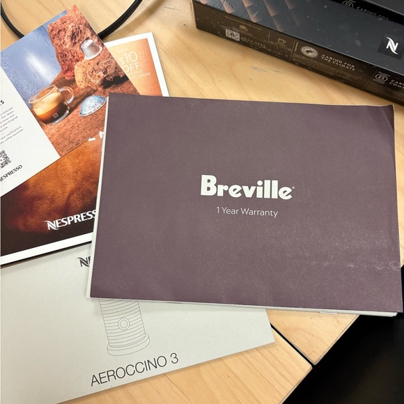 Nespresso machine and Aeroccino 3 Milk Frother with over 26 pods; used twice new - Picture 3 of 10